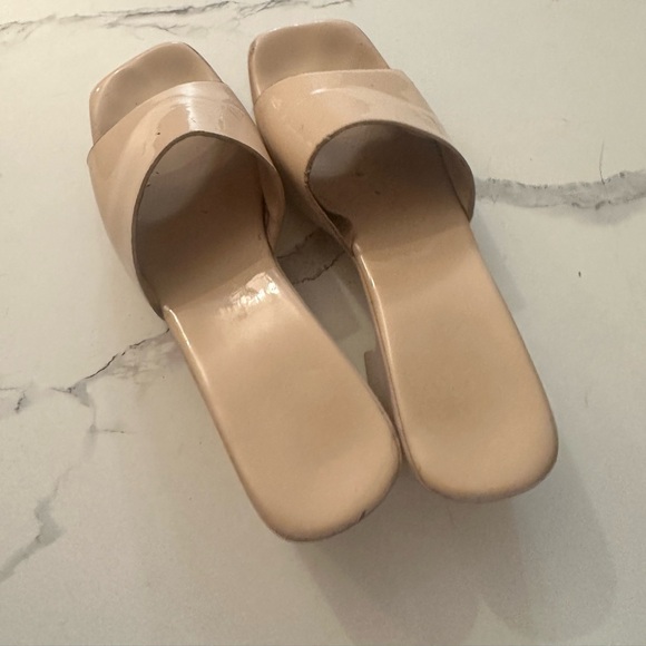 Super used size 6 vintage platform  tan slides - Picture 3 of 6